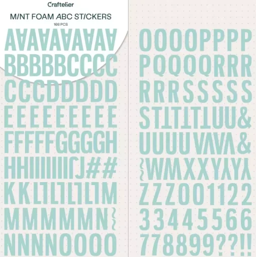 Abecedario Adhesivo Foam Mint Craftelier