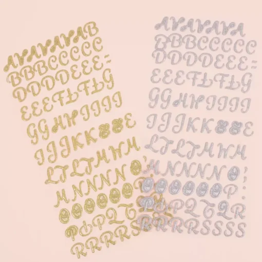 Abecedario Adhesivo Glitter Puffy Gold Craftelier