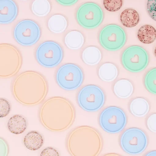 Anillas de Disco Glitter L Rosa Craftelier
