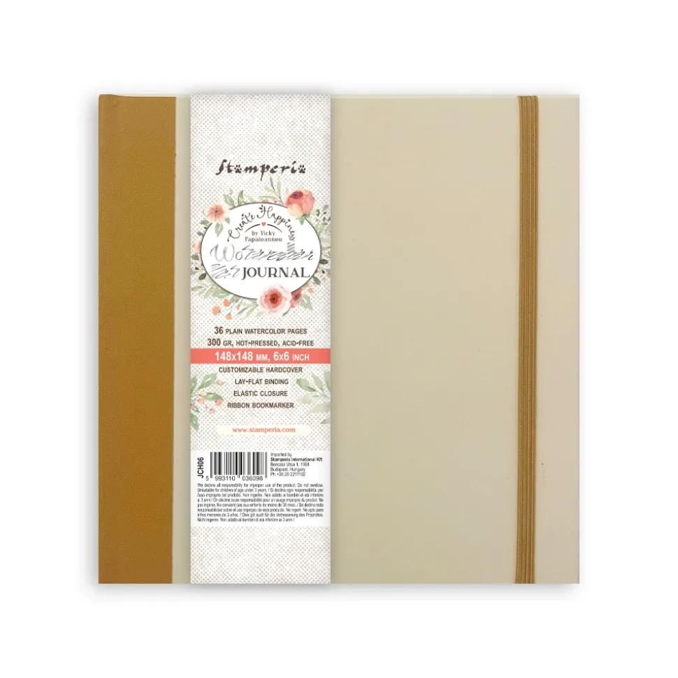 Art Journal Watercolor Create Happiness Stamperia 15x15cm