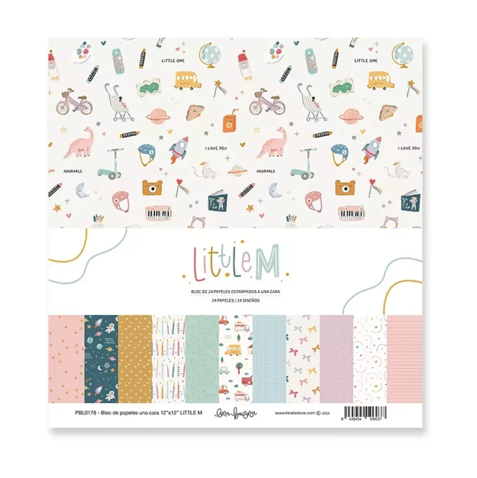 Bloc 24 papeles Little M Lora Bailora 30x30cm