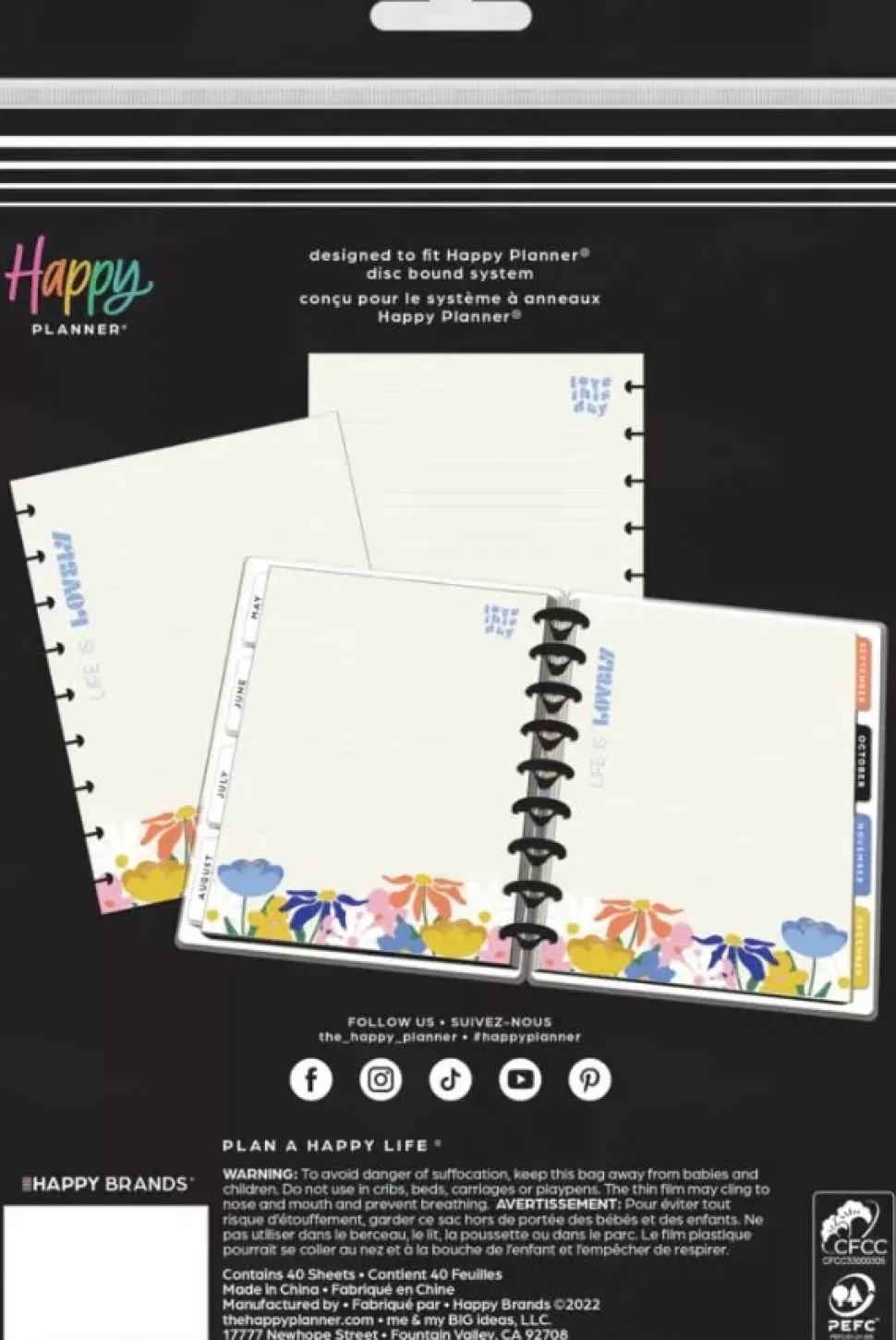 Bloque de hojas Fun Fleurs Classic Happy Planner