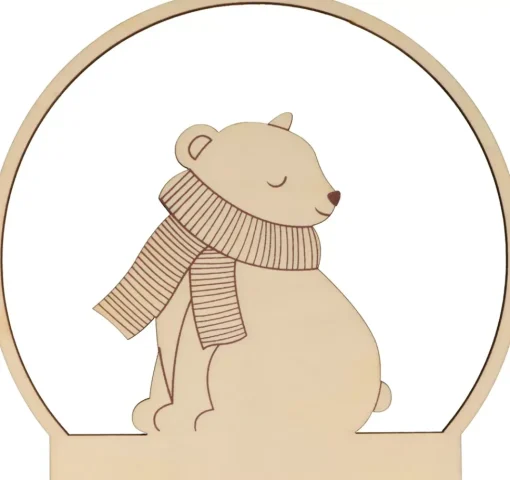 Bola con diseño 3D Oso Let it Snow Artemio 15x16cm