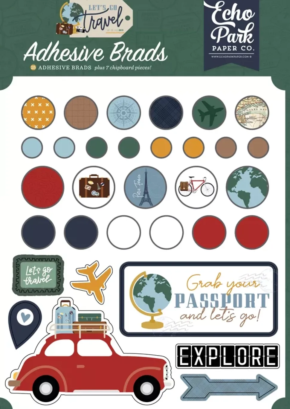 Brads Adhesivos Let’s Go Travel Echo Park