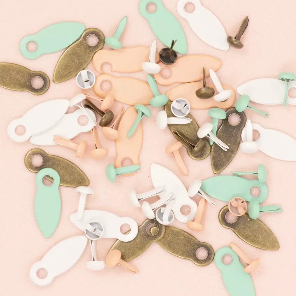 Brads y Botones de Giro Rosa Bebé Craftelier