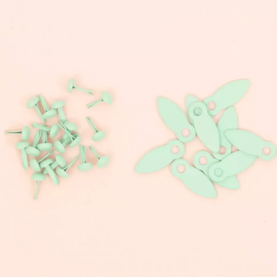 Brads y Botones de Giro Turquesa Craftelier