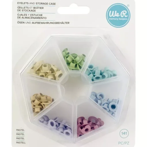 Caja de ojales con formas pastel We R Memory Keepers