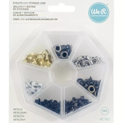 Caja de ojales con formas metalicos We R Memory Keepers