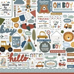 Cardstock Stickers Elements Dream Big Little Boy Echo Park 30x30cm