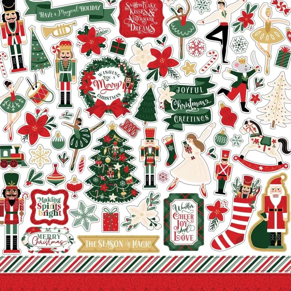 Cardstock stickers Nutcracker Echo Park 30x30cm