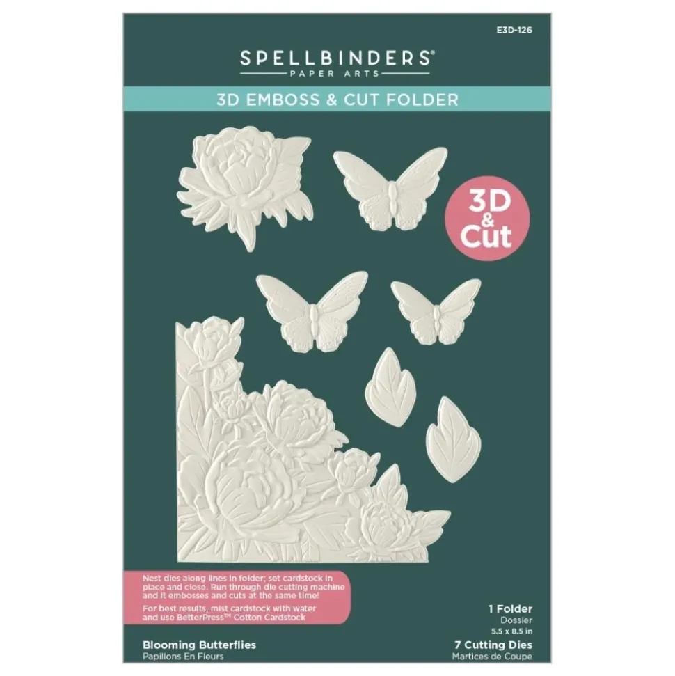 Carpeta de embossing 3D con troqueles Blooming Butterflies Spellbinders