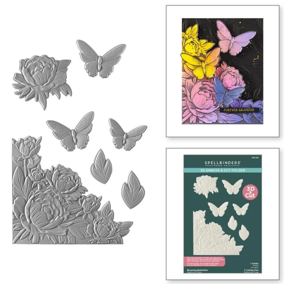 Carpeta de embossing 3D con troqueles Blooming Butterflies Spellbinders