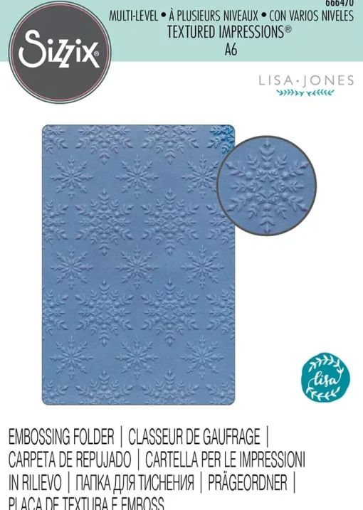 Carpeta de Texturas Multi-Level Snowflake Sparkle Sizzix 666470