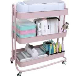 Carrito Con 3 Bandejas Blanco Roto Craftelier 60cm