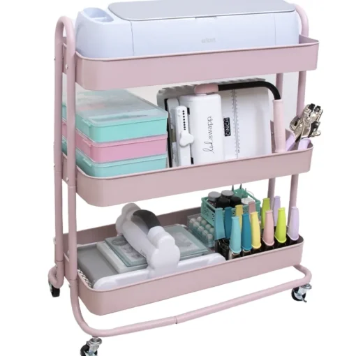 Carrito Con 3 Bandejas Blanco Roto Craftelier 60cm