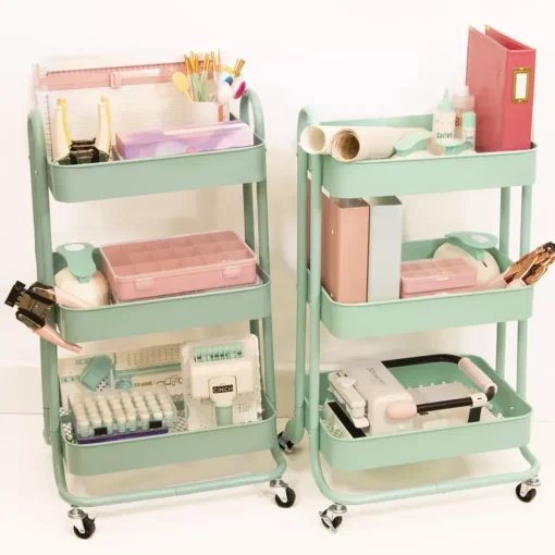 Carrito Con 3 Bandejas Mint Craftelier