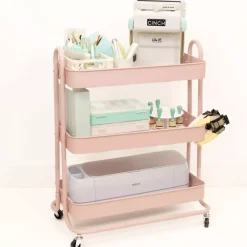 Carrito Con 3 Bandejas Rosa Craftelier 60cm