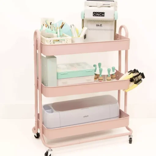 Carrito Con 3 Bandejas Rosa Craftelier 60cm