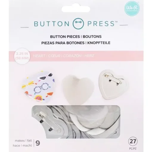 Chapas Corazón para Button Press We R Memory Keepers 57mm