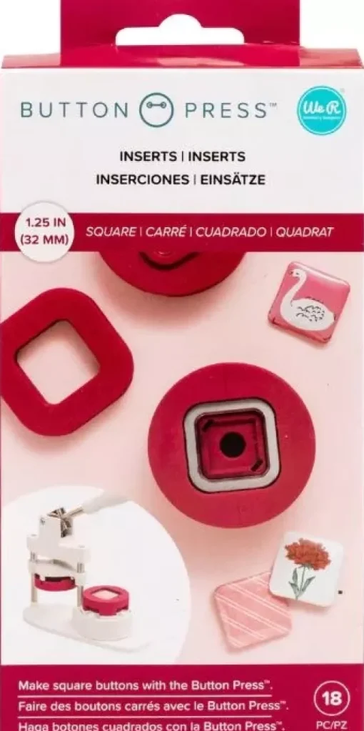 Chapas Cuadradas para Button Press We R Memory Keepers 31mm