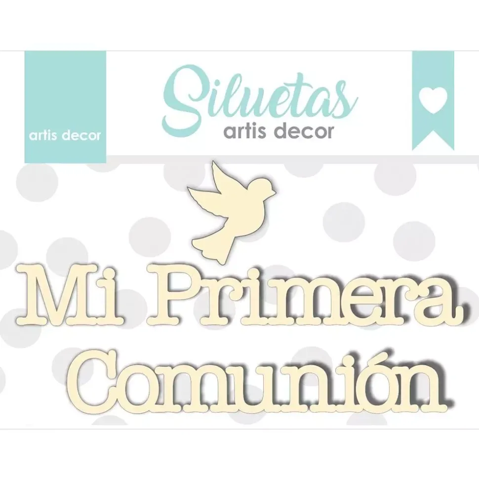 Chipboard Paloma y Texto Mi Primera Comunión Artis Decor 10x14cm