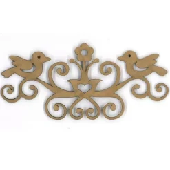 Chipboard Pájaros rama y flores - Dayka