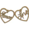Chipboard Set 2 corazónes Love - Dayka