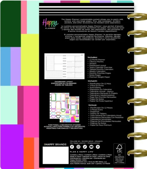 Classic Happy Planner Block Brights 2025
