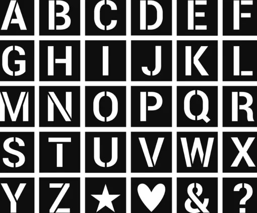 Conjunto de Plantillas de Stencil Abecedario Artemio