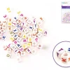 Cuentas Blancas con Abecedario de Colores MultiCraft 6mm