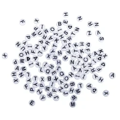 Cuentas de Plástico Blanco Abecedario Rayher 40g