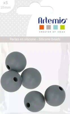 Cuentas de silicona Gris My little Baby Artemio 10mm