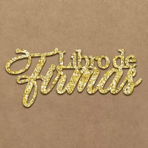 Die-Cut Metacrilato Glitter Oro Libro de Firmas Kora Projects