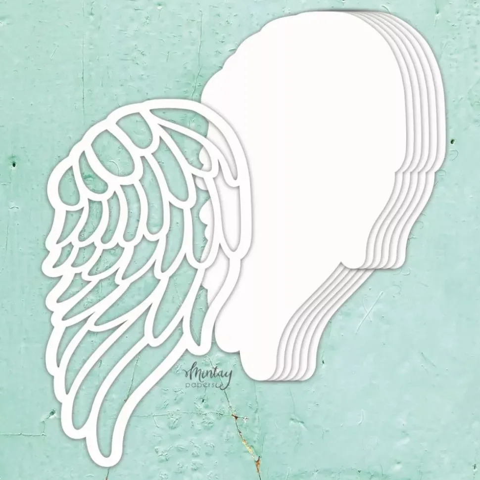 Die-Cuts Chipboard Álbum Base Angel Wing Mintay