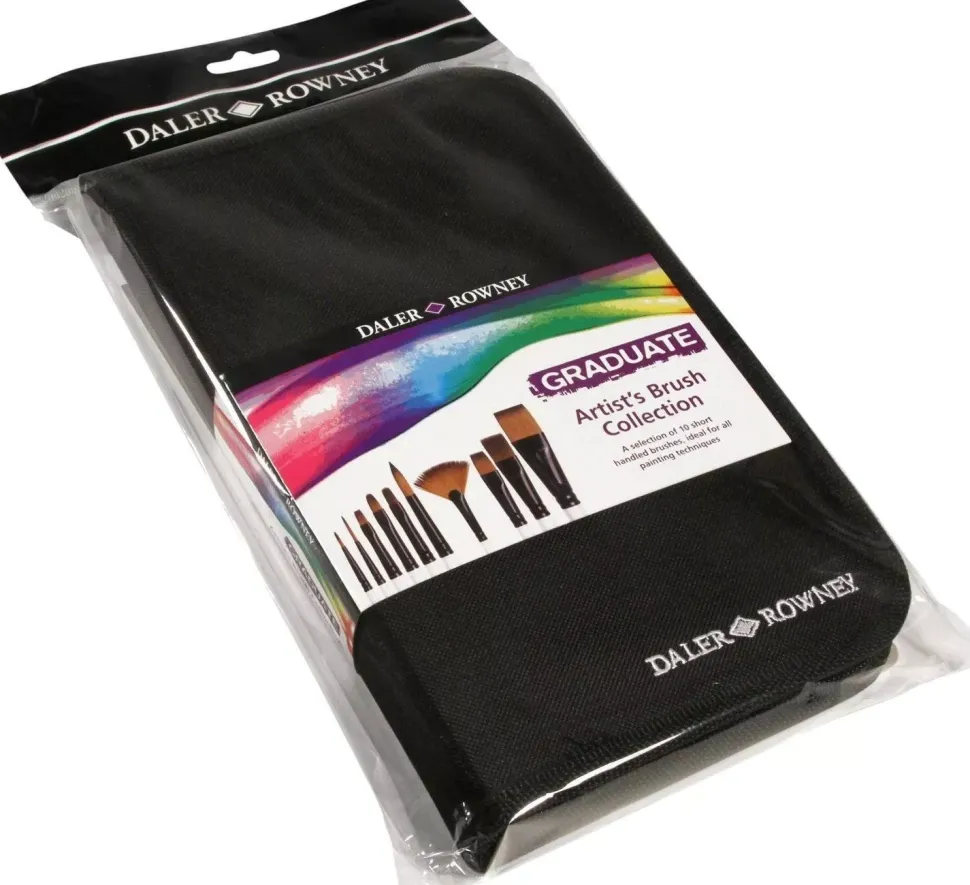 Estuche con cremallera y 10 pinceles Daler Rowney