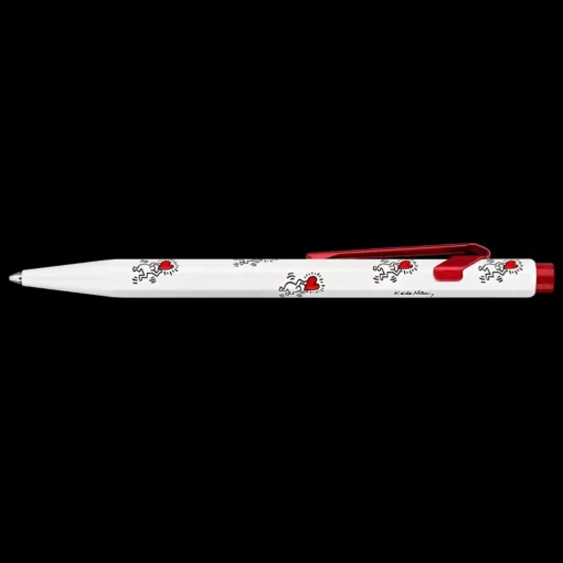 Estuche metálico con bolígrafo Blanco Keith Haring Caran d'Ache