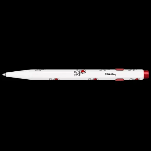 Estuche metálico con bolígrafo Blanco Keith Haring Caran d'Ache