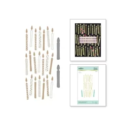 Glimmer Hot Foil Plates + troqueles Birthday candle background Spellbinders