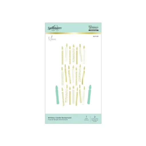 Glimmer Hot Foil Plates + troqueles Birthday candle background Spellbinders