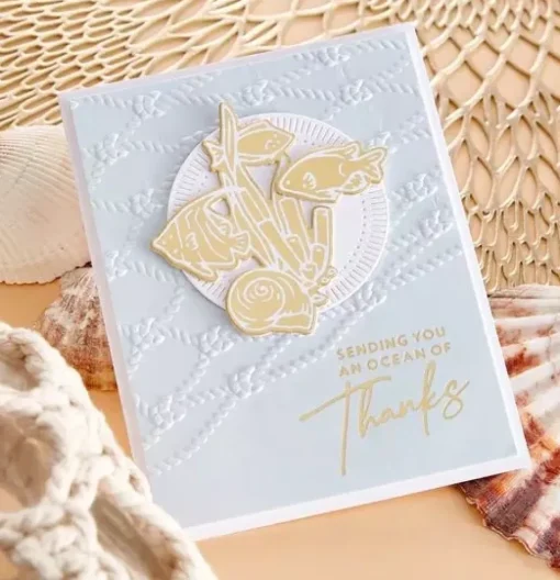 Glimmer Hot Foil Plates + troqueles Kisses Sentiments Seahorse Spellbinders
