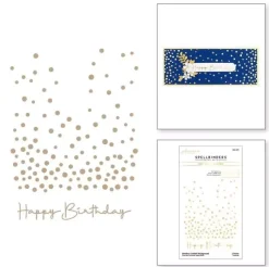 Glimmer Hot Foil Plates Confetti background The Slimline Spellbinders