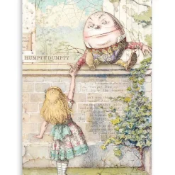 Kit 6 Láminas Acetato Impresas Alice Through the Looking Glass Stamperia A4
