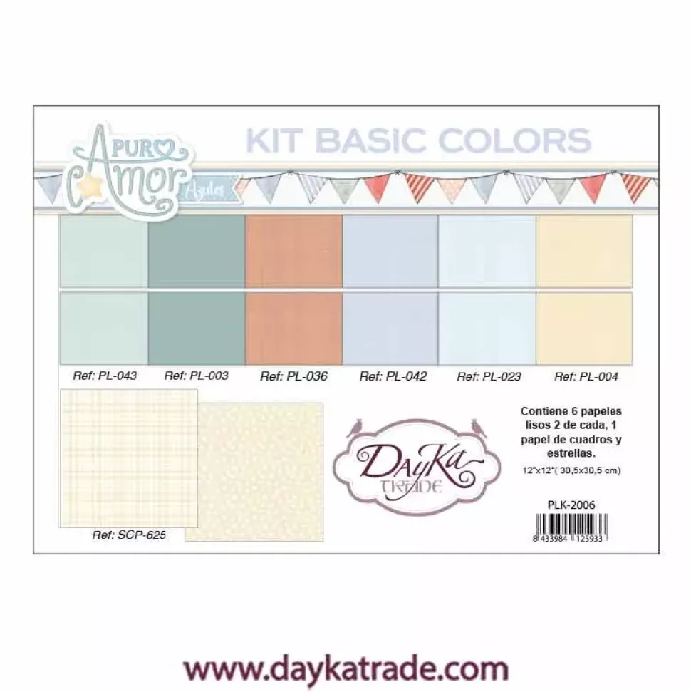 Kit colores Lisos Azul Puro Amor Azules Dayka 30x30cm