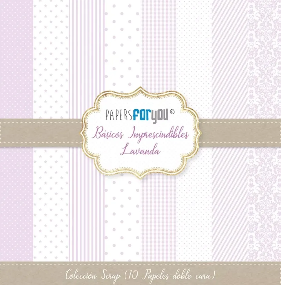 Kit de scrapbooking Básicos Lavanda PapersForYou 30x30cm