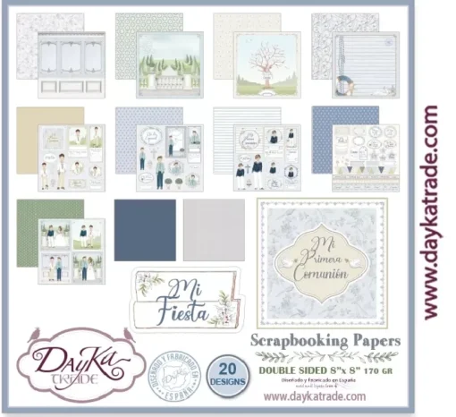 Kit de Scrapbooking Mi Primera Comunión Niño Dayka 2021 20x20cm