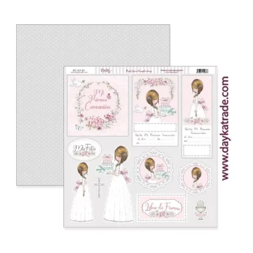Kit de Scrapbooking Mi Primera Comunión Niña Dayka 2021 20x20cm