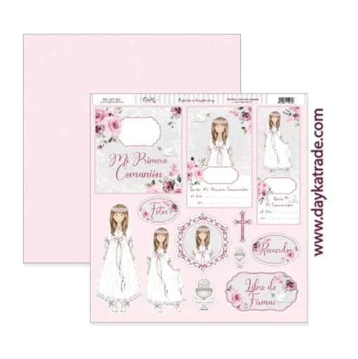 Kit de Scrapbooking Mi Primera Comunión Niña Dayka 2021 20x20cm
