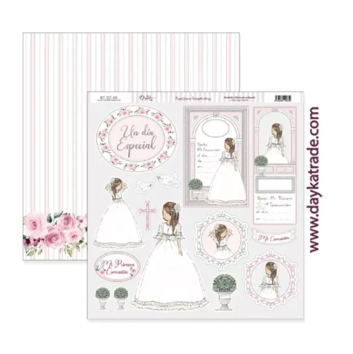 Kit de Scrapbooking Mi Primera Comunión Niña Dayka 2021 20x20cm