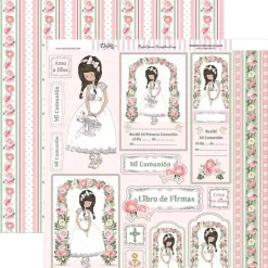 Kit de scrapbooking Niña de comunión 2018 Dayka 30x30cm