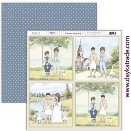 Kit de Scrapbooking Niño En Comunión con la Naturaleza 30x30cm